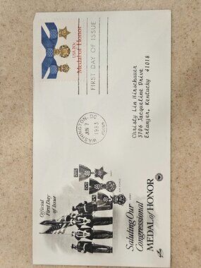RARE USPS 1ST DAY ISSUE COVER CONGRESSIONAL MEDAL OF HONOR STAMP ENVELOPE FDC